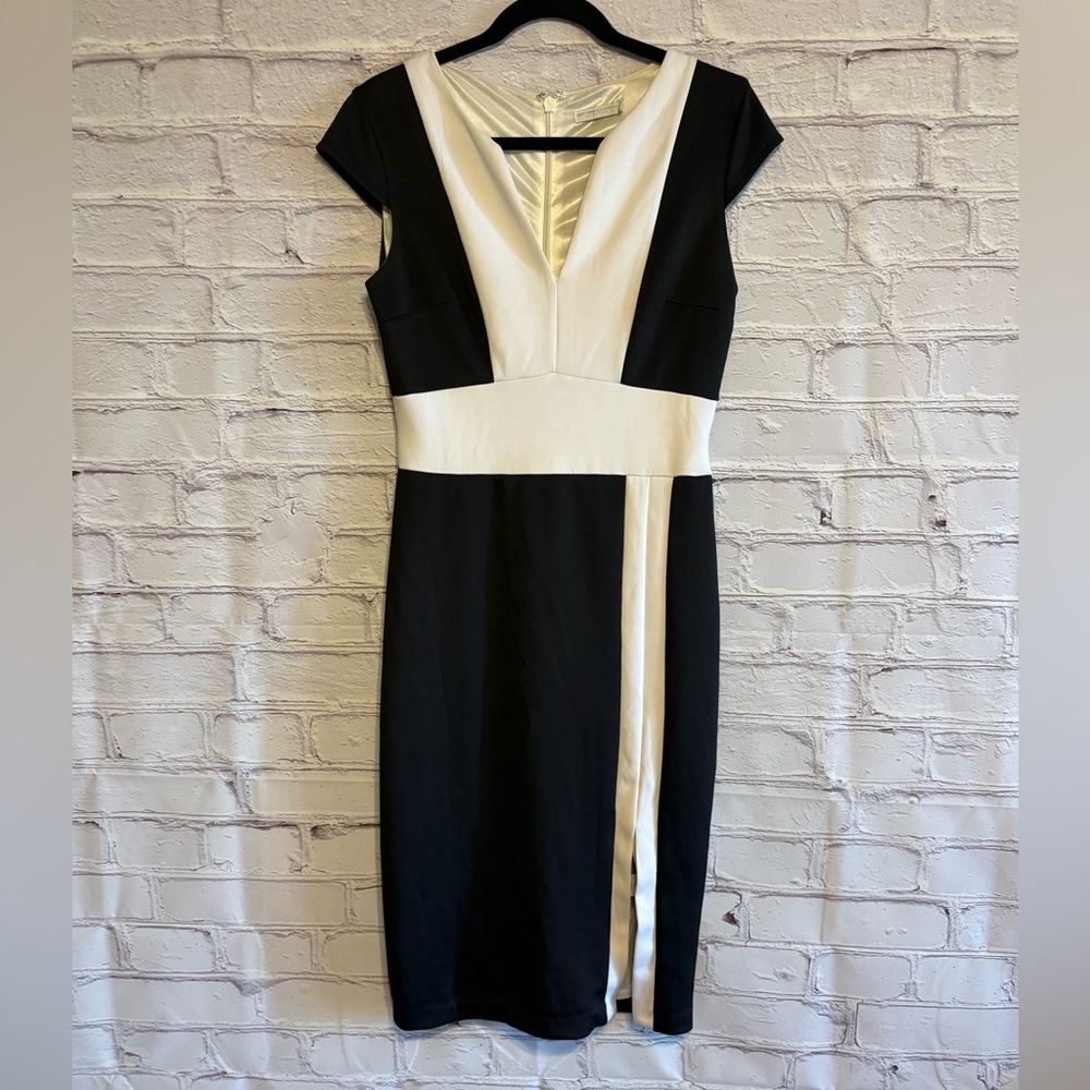 NY&Co B&W Colorblock Midi Dress